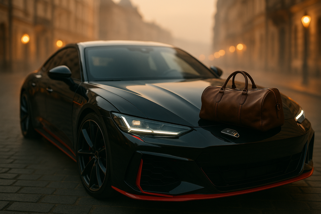 Czerwono-czarny samochód sportowy jako prezent motoryzacyjny w Krakowie